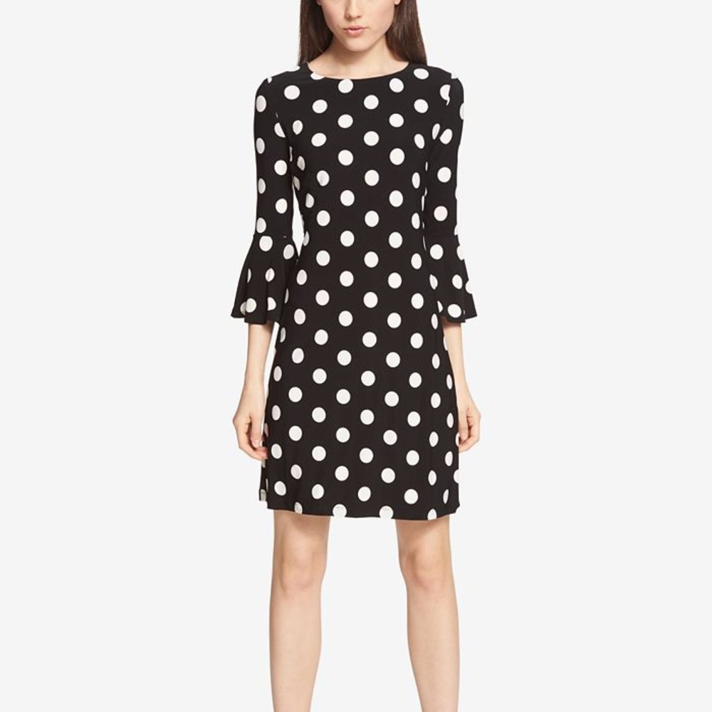Tommy Hilfiger Bell-Sleeve Polka-Dot Dress